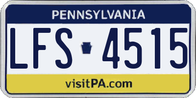 PA license plate LFS4515