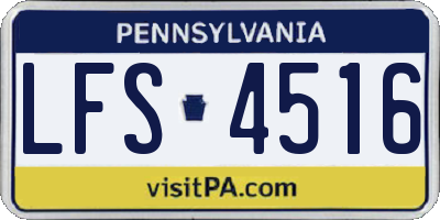 PA license plate LFS4516