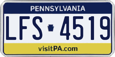 PA license plate LFS4519