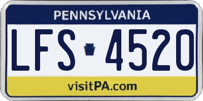 PA license plate LFS4520