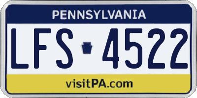 PA license plate LFS4522