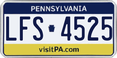 PA license plate LFS4525