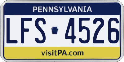 PA license plate LFS4526