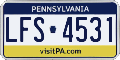 PA license plate LFS4531
