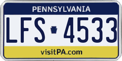 PA license plate LFS4533