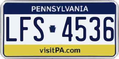 PA license plate LFS4536