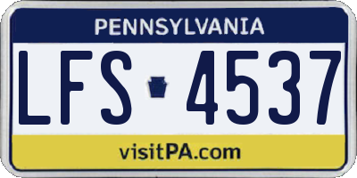 PA license plate LFS4537