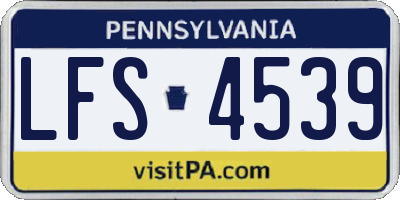 PA license plate LFS4539