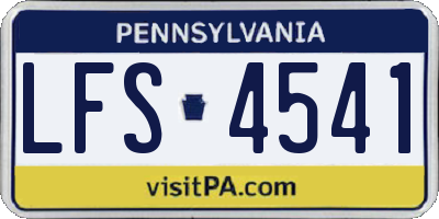 PA license plate LFS4541