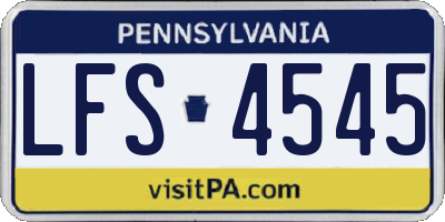 PA license plate LFS4545