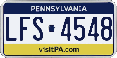 PA license plate LFS4548