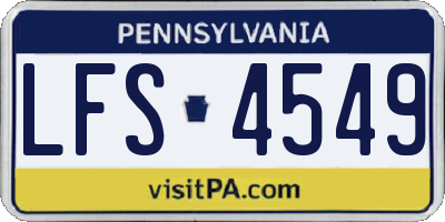 PA license plate LFS4549