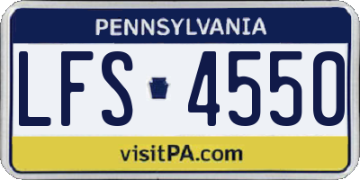 PA license plate LFS4550
