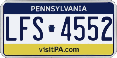 PA license plate LFS4552