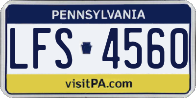 PA license plate LFS4560