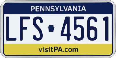 PA license plate LFS4561