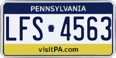 PA license plate LFS4563