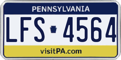 PA license plate LFS4564
