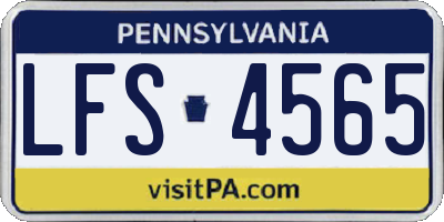 PA license plate LFS4565