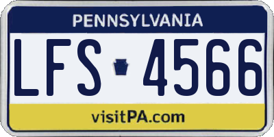 PA license plate LFS4566