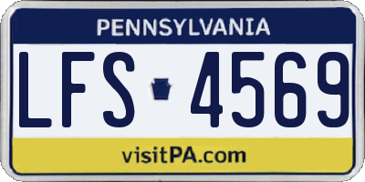 PA license plate LFS4569