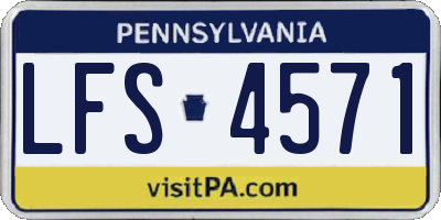 PA license plate LFS4571