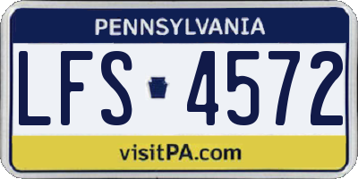 PA license plate LFS4572