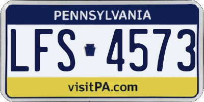 PA license plate LFS4573