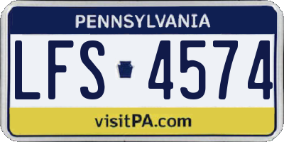 PA license plate LFS4574