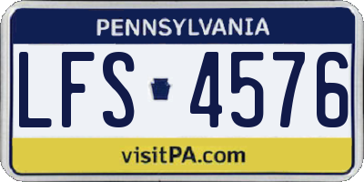 PA license plate LFS4576