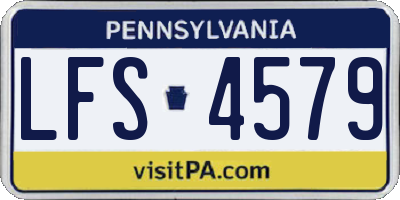 PA license plate LFS4579