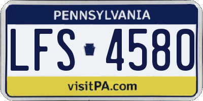PA license plate LFS4580