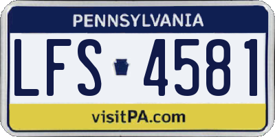 PA license plate LFS4581