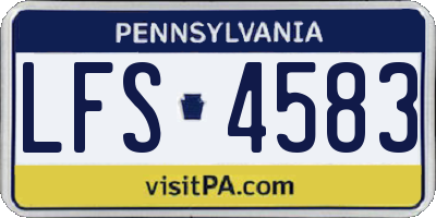 PA license plate LFS4583
