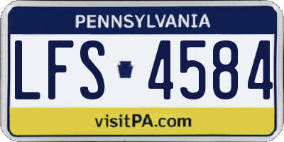 PA license plate LFS4584