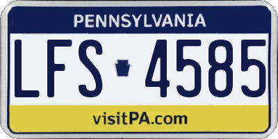 PA license plate LFS4585