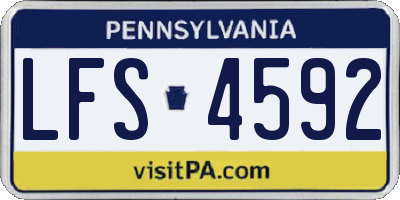 PA license plate LFS4592