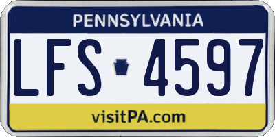 PA license plate LFS4597