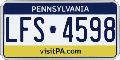 PA license plate LFS4598