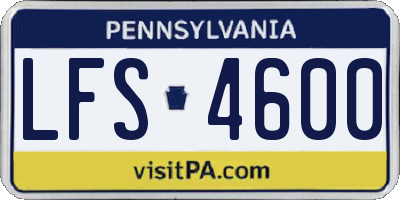 PA license plate LFS4600