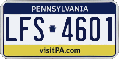 PA license plate LFS4601