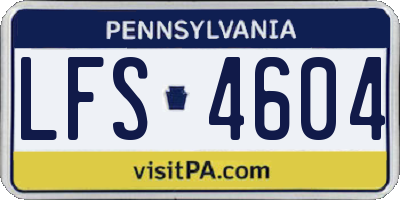 PA license plate LFS4604