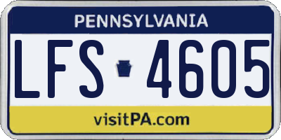 PA license plate LFS4605