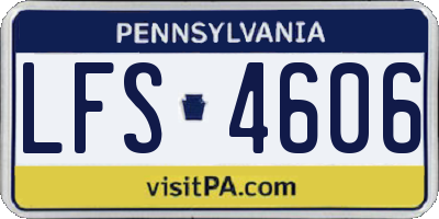 PA license plate LFS4606