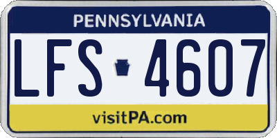 PA license plate LFS4607