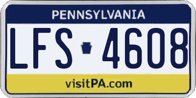 PA license plate LFS4608