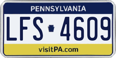 PA license plate LFS4609