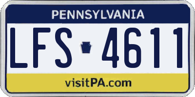 PA license plate LFS4611