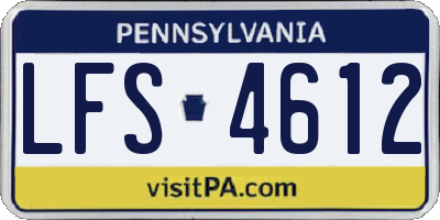 PA license plate LFS4612