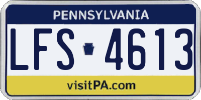 PA license plate LFS4613